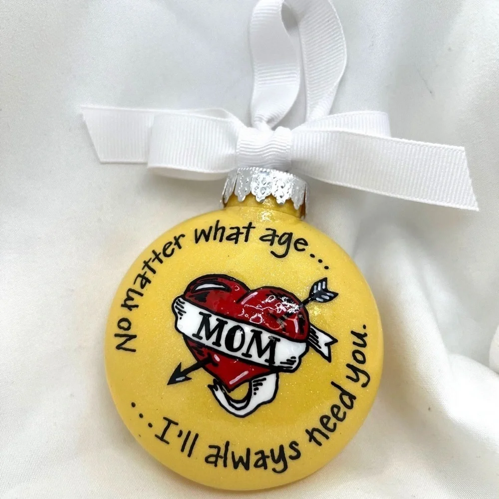 Mom's Custom Christmas Ornament: The Perfect Holiday Gift for Tattoo-Loving Moms